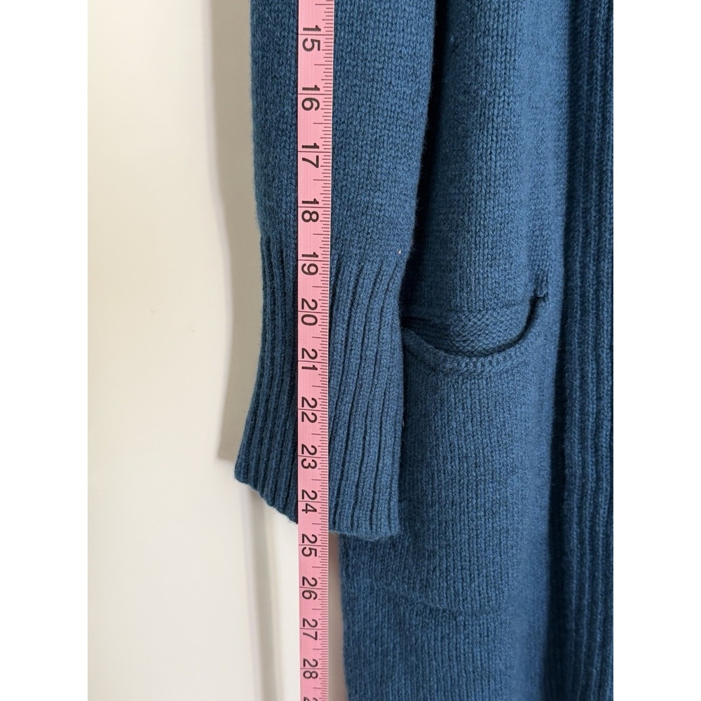 VTG Kerry Woolen Mills Ireland Pure New Wool Open Cardigan Blue Sz L/XL - Picture 9 of 10